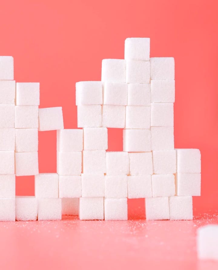 sugar cubes stacked next to each other